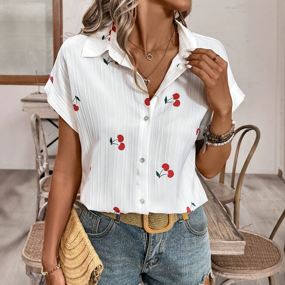 wholesale women's short-sleeved shirts, trendy shirt with hot-selling cross-border print designs, dropshipping available