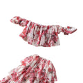 Pure desire style one shoulder floral cake skirt two-piece set women's summer romantic style slimmingelegant classy suit