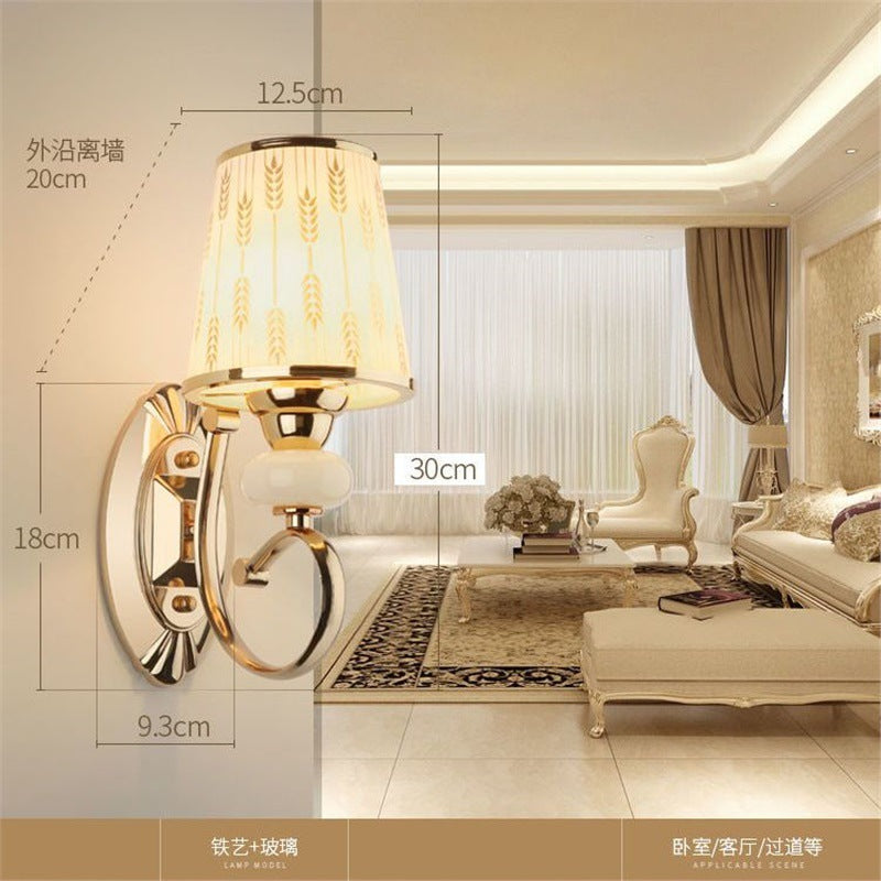 European style wall lamp - bedroom bedside light, modern minimalist aisle light, creative hotel living room corridor wall lamp, stairway light