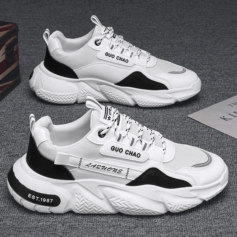 Men's shoes 2025 new arrival: popular winter mesh breathable men's athletic casual chunky platform sneakers - high-top dad shoes