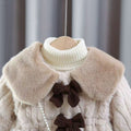 Girls' winter fleece-lined thickened clothes  winter fashionable kids' outerwear autumn and winter new style furry tops