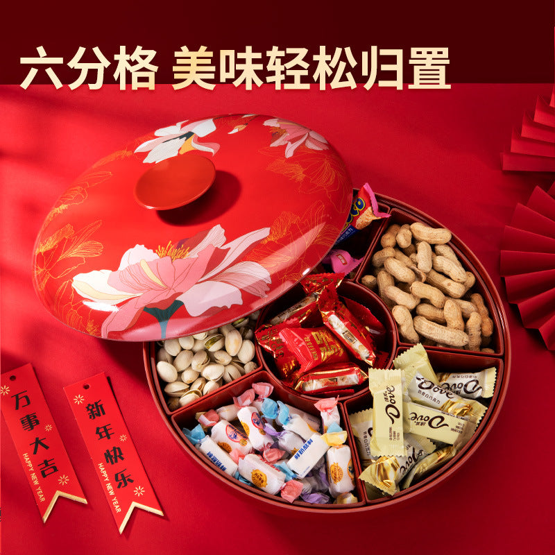Chinese wedding candy plate Chinese New Year dried fruit box Internet celebrity explosion household living room snack plate housewarming new home nut plate