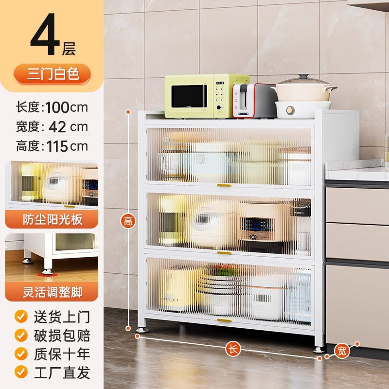 Kitchen storage rack floor-standing multi-layer dust-proof storage cabinet for home multifunctional cupboard sideboard cupboard storage cabinet
