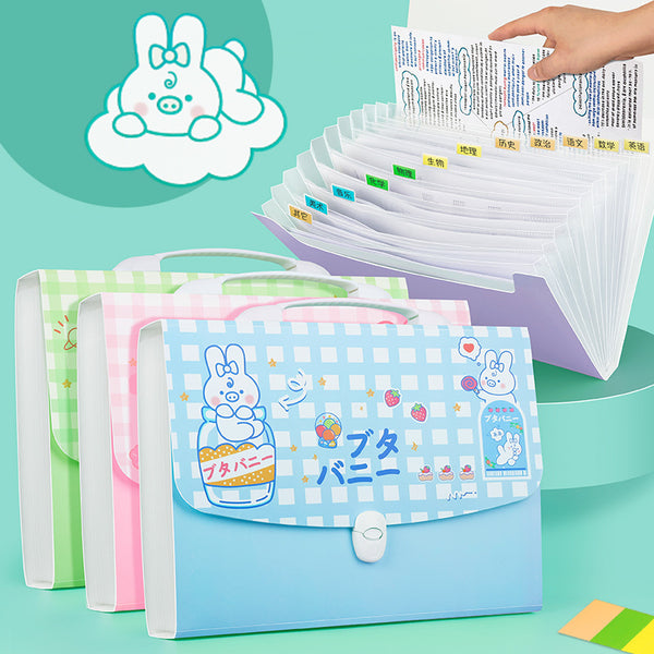 A4 organ bag multi-layer folder cute cartoon transparent insert student test paper storage bag large capacity paper bag