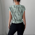 cross-border   independent station fashion women's summer short sleeve round neck elastic waist printing shirt
