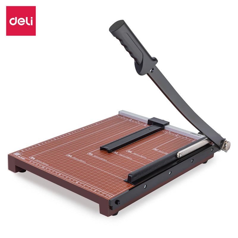Deli 8003 paper cutter manual wooden paper cutter, photo cardboard, scissor blade 380 * 300 wholesale