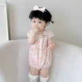 Summergirlnew arrivalflorals short-sleeved butt-covering korean stylenew arrivalbaby girl cute stylekids summer clothing rompers