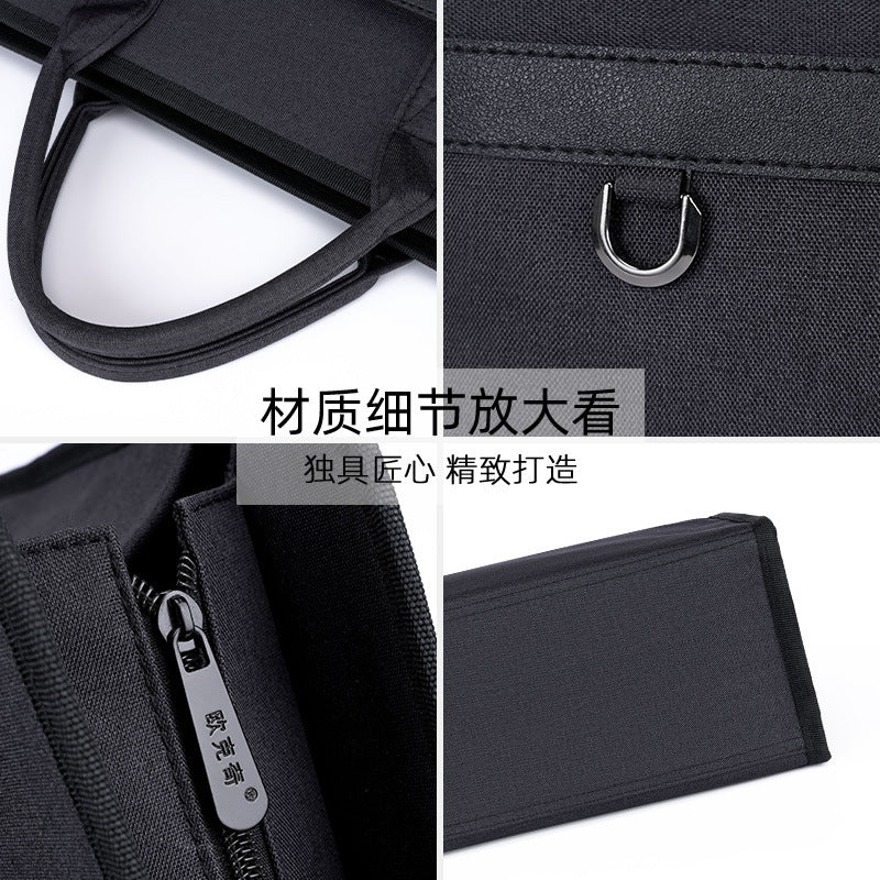 Oukeqi large capacity business briefcase office conference document bag portable business trip laptop bag print logo