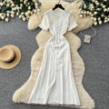 Export french tweed styleclassyfashionable buttoned silm short-sleeved knittingdress women's summer waist elegant