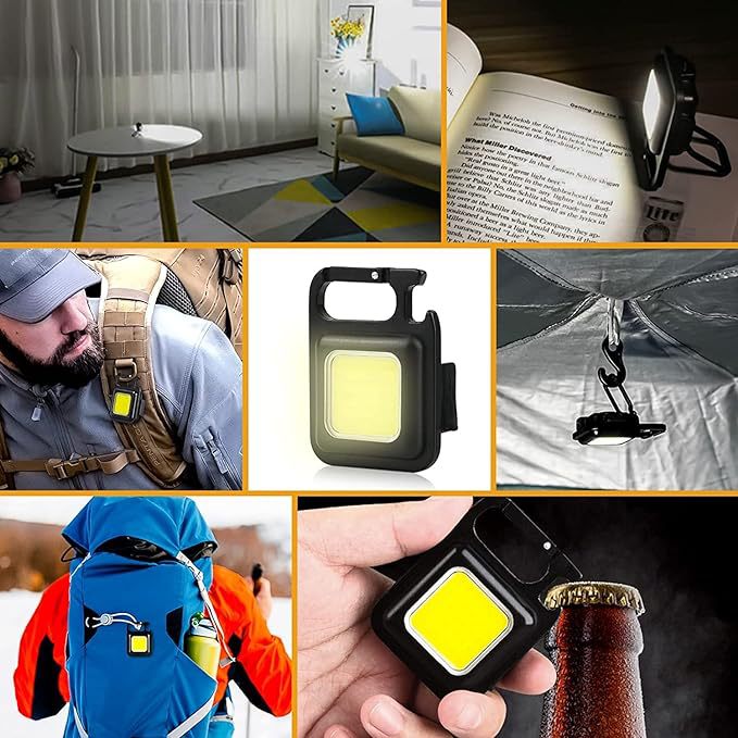 Cross-border multi-function keychain light mini portable portable outdoor small flashlight charging strong magnetic emergency work light