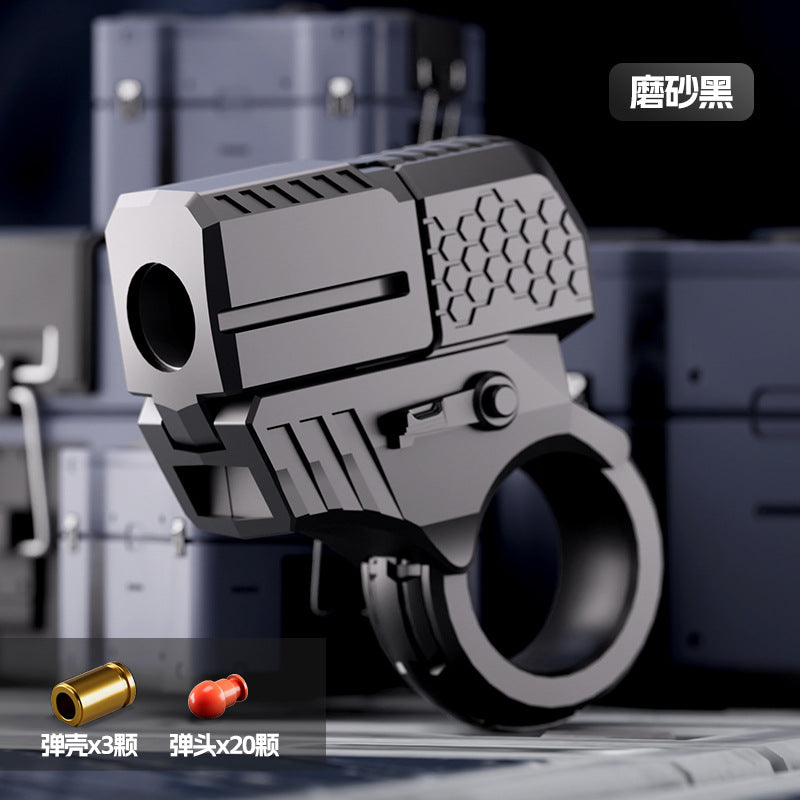 New arrival cross-border alloy adult creative trendy alloy finger gun can launch shell ejection soft bullet gun folding toy gun