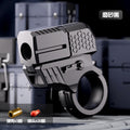 New arrival cross-border alloy adult creative trendy alloy finger gun can launch shell ejection soft bullet gun folding toy gun