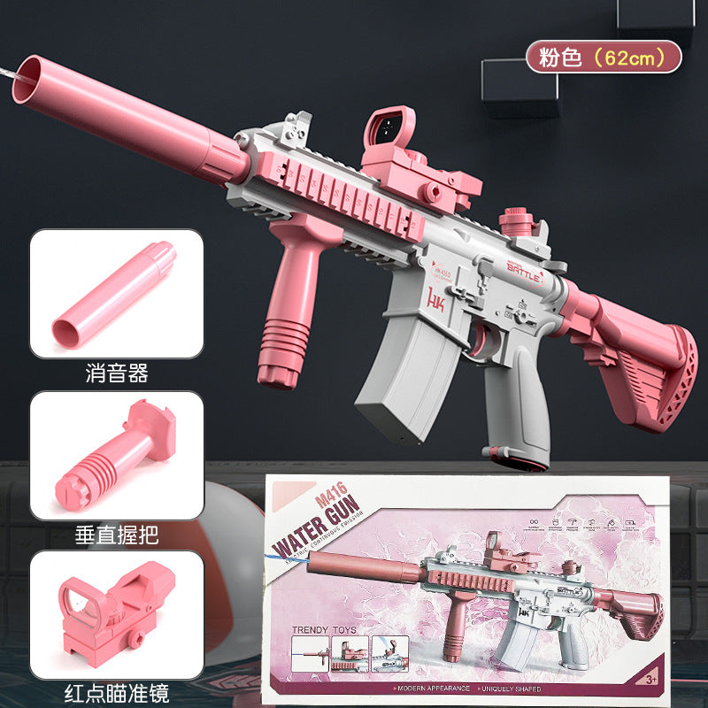 M416 electric water gun - kids' rechargeable automatic water blaster - high capacity, handheld outdoor summer toy for boys
