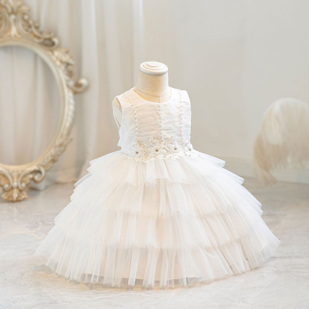 Ready-to-ship new children's formal dress, tulle princess gown, baby girl's first birthday banquet dress, flower girl dress