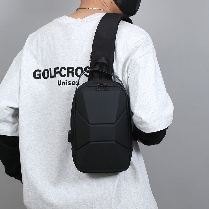 Factory wholesale summer new breast bag messenger bag men's waterproof USB charging shoulder bag light locomotive bag