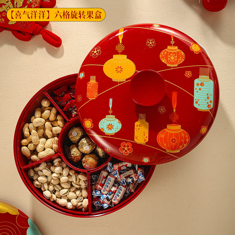 Chinese wedding candy plate Chinese New Year dried fruit box Internet celebrity explosion household living room snack plate housewarming new home nut plate