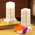 Smart vertical power strip socket with usb mobile phone charging multi-port tower office for home creative power strip rubik's cube