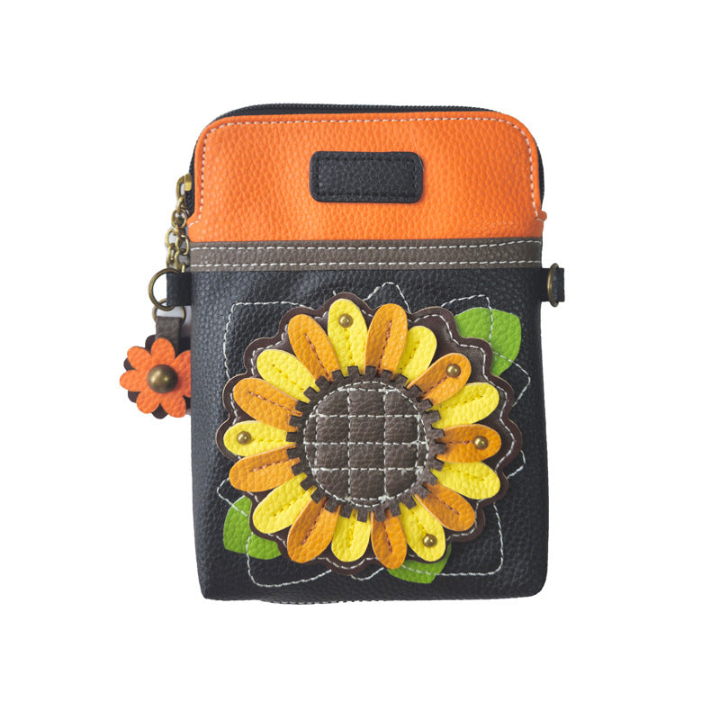 Cross-border hot-selling sunflower women's bags custom retro style flower handbags fashionable versatile messenger bags