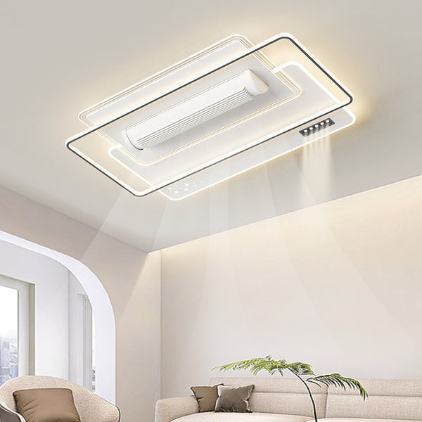 Roller bladeless fan light Living room light Ceiling light Modern bedroom simple and silent intelligent electric fan light