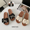 2025 summer new arrival: women's square-toe fashion sandals & slippers - casual, stylish, with bow detail, perfect for outdoor wear