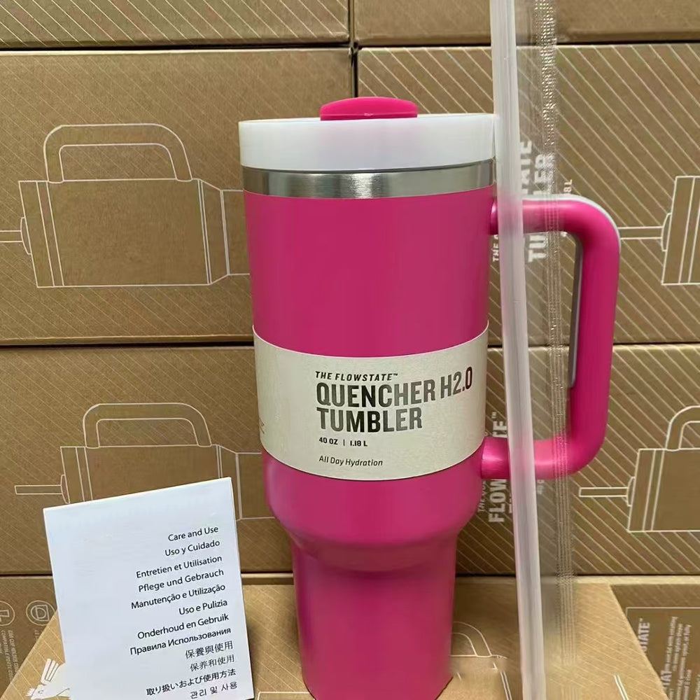 New stanley straw car cup 40oz large capacity outdoor portable handle cup for home office thermos cup