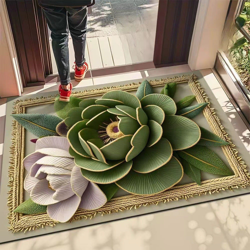 3d rose diatomite mat - absorbent, quick-drying, non-slip floor mat for bathroom, toilet, entrance, and doorways
