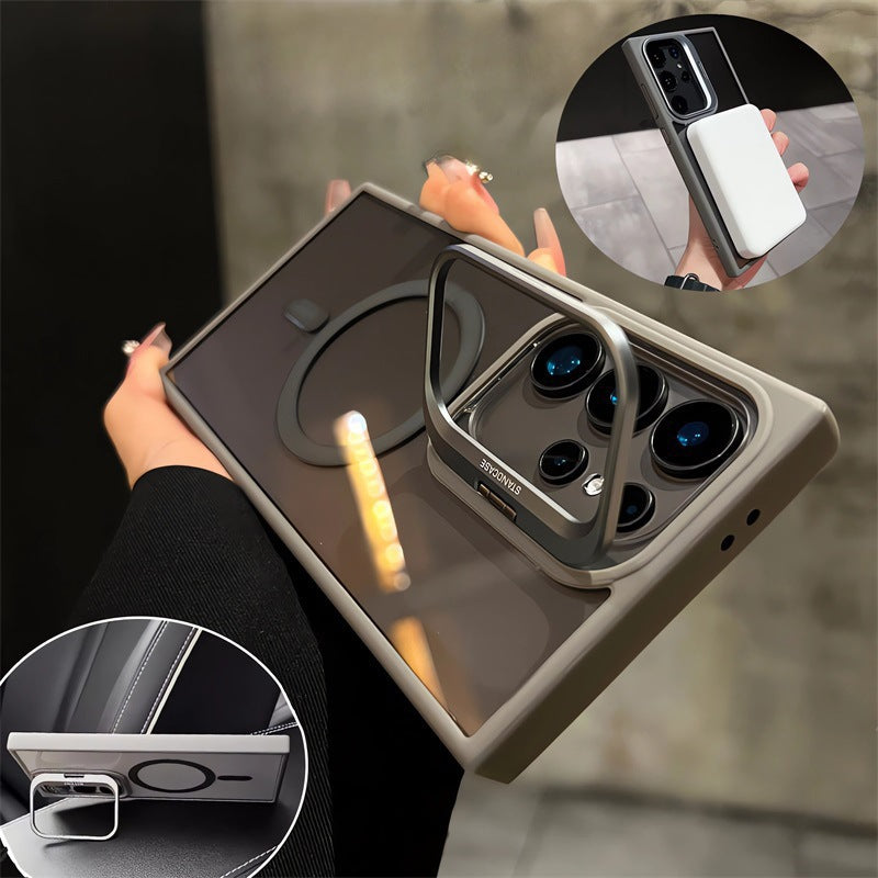 Suitable for samsung s26ultra magnetic phone case metal invisible u1 bracket s24fe transparent magnetic protective case