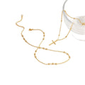 Influencer-style minimalist stainless steel fine round bead chain double layer necklace for women with cross pendant jewelry