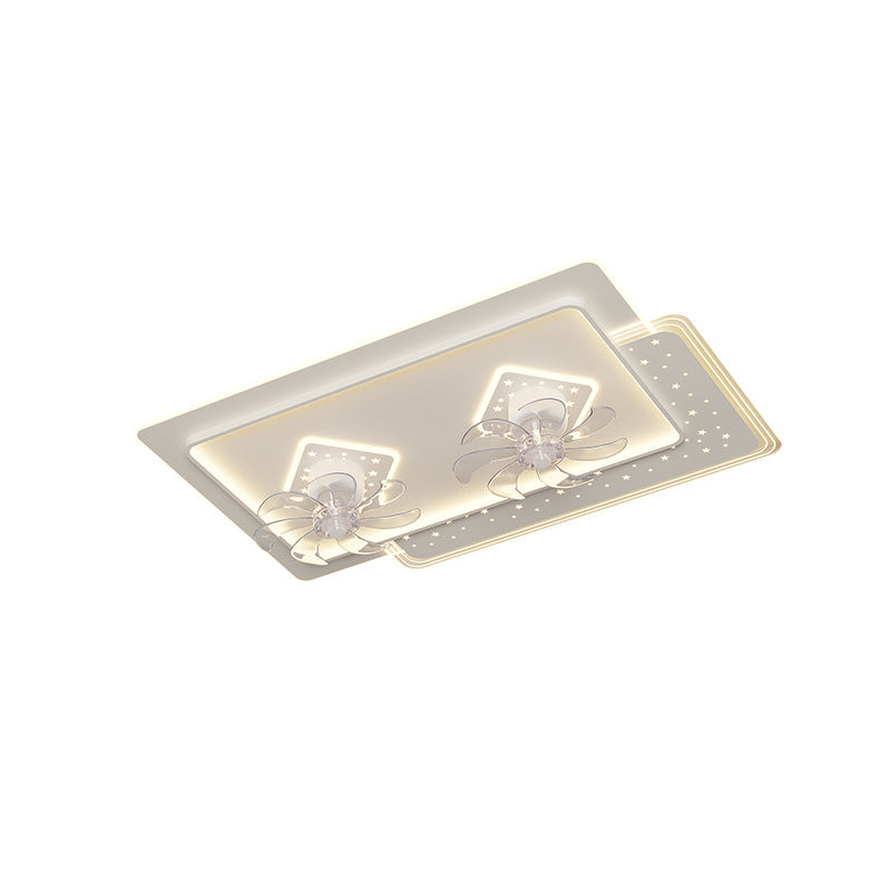 Living room fan light simple modern 2025 new creative led net red light bedroom chandelier ceiling fan lighting