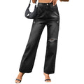 Fashion cross-border independent station new arrival  new arrival slimming look ripped denim wide-leg pants pants casual pants for women trendy