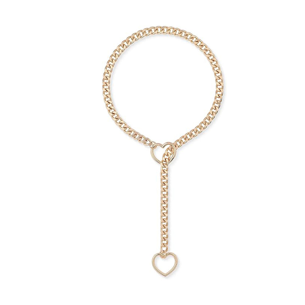 Amazon wide light luxury style y-ring slider chain stainless steel necklace handmade punk cuban chain necklace