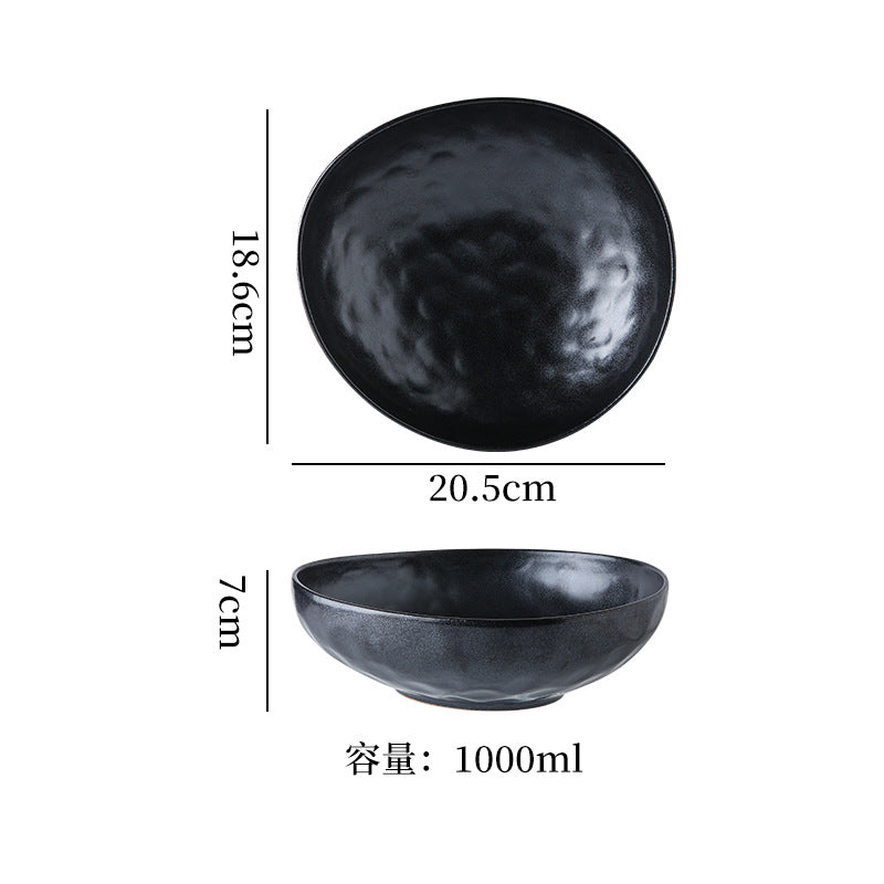 Japanese retro stoneware ceramic tableware restaurant hotel business dessert bowl soup bowl pasta bowl good-looking kiln bowl