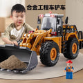 Kids' large-sized construction vehicle set: excavator, bulldozer, flatbed transporter - alloy engineering vehicle car model toys for boys