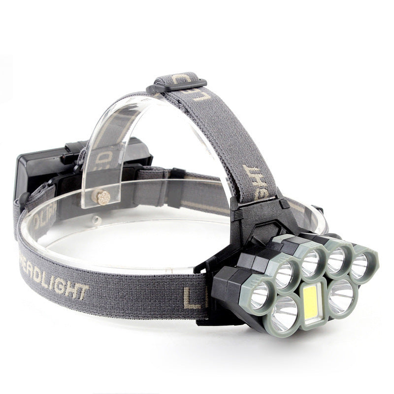 Hot-selling 8LED strong light super bright long-distance projection headlight usb charging outdoor lighting night fishing light head-mounted strong light headlight
