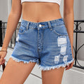 Ranking cross-border  foreign trade women's clothing new arrival   washed hot girl ripped denim shorts hot pants
