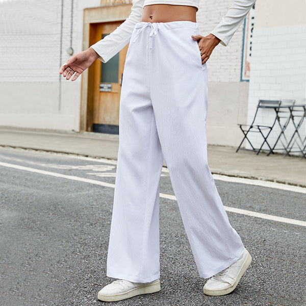 Cross-border European and American women's clothing 2024 autumn and winter sweatpants loose straight wide-leg American thin casual drape trousers