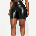Fashionplus sizepu leather shorts for women 4-point pants hot style sexy cross-border independent station nightclub women's hot pants ins style