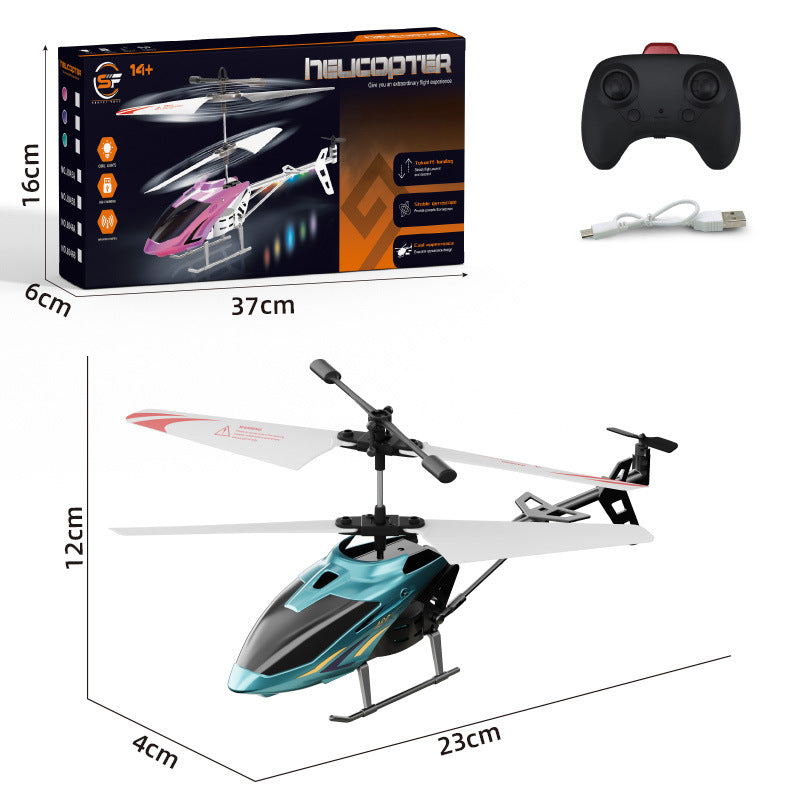 Remote control toy airplane 3.5 channel alloy rc helicopter, durable and crash-resistant with lights - cross-border wholesale