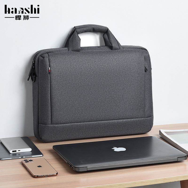 Cross-border fashion handbag waterproof computer bag men's business briefcase lightweight women's file bag commuter shoulder bag