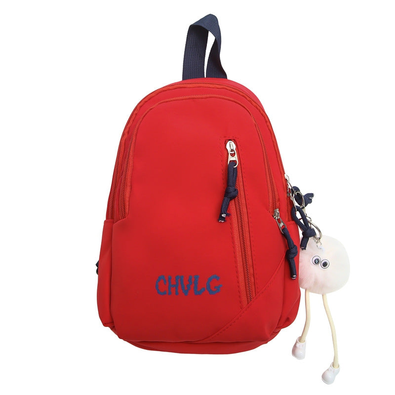 Cross-border 2025 new men's and women's outdoor fashion breast bag large capacity lightweight shoulder bag Oxford cloth casual messenger bag