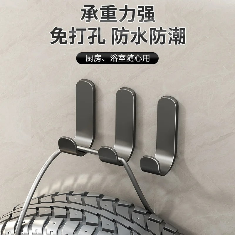 Thickened hook strong adhesive punch-free traceless adhesive hook wall sticker wall load-bearing kitchen bathroom door back hook