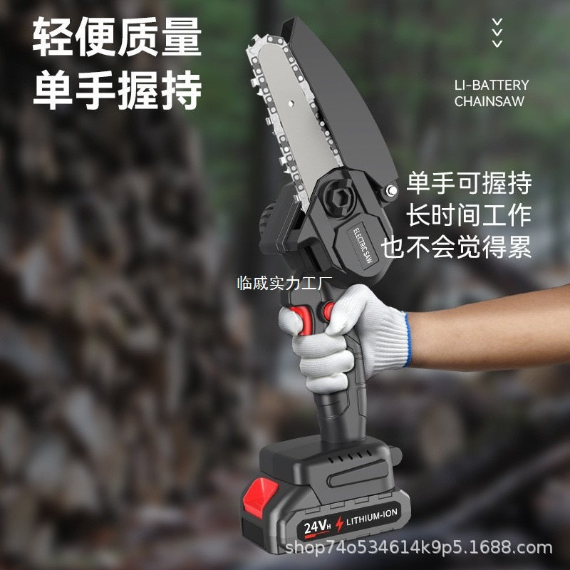 Chainsaw rechargeable lithium woodworking handheld wireless lithium battery chainsaw logging hand electric chain saw high power portable chainsaw