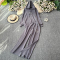 Autumn/winter european & american style letter jacquard knit hoodie top + high-waisted drapey wide-leg pants casual two-piece set