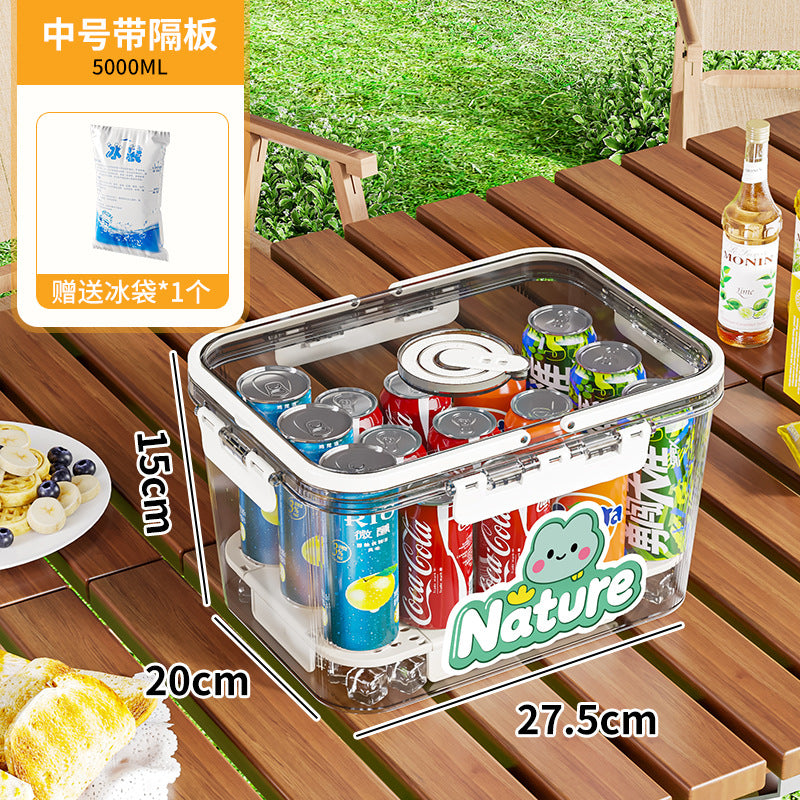 Portable crisper portable camping household refrigerated fruit bento sealed food grade outdoor storage box