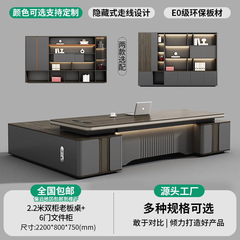 Saint-li executive desk - premium lacquer finish, minimalist chic, luxury ceo office desk and chair set for general managers