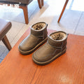 Kids large cotton snow boots autumn winter boys fleece-linedheattech cotton shoes girlsthickenedchildren's pure color short boots