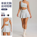 Fashionnew arrival tennis skirt suit women's badminton running yoga short skirt suitfashion tape fitness sports skirt pants