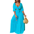 Amazon independent station european and american clothing summer fashion casual street suit pleated sexy pure color foreign trade two-piece set