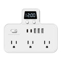 Us standard power strip, american plug adapter, us/canada converter, overload protection, ul/fcc certified, with clock