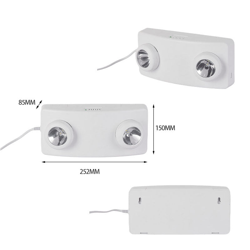 Cross-border LED fire emergency light Wall-mounted double-head light Shopping mall corridor bright flame retardant  emergency lighting